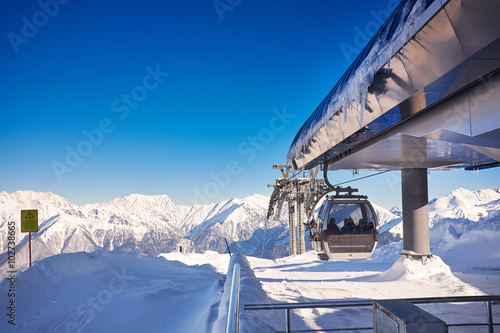 Mountains ski resort Caucasus - nature and sport background