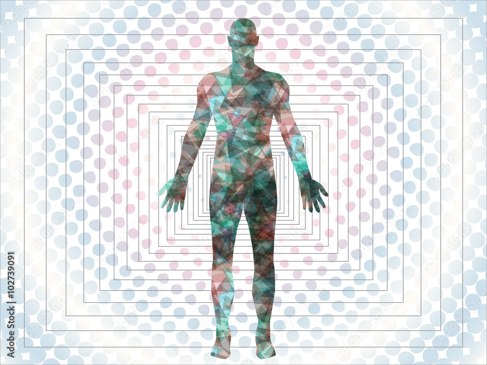 Abstract triangles man silhouette background Abstract triangles man silhouette background