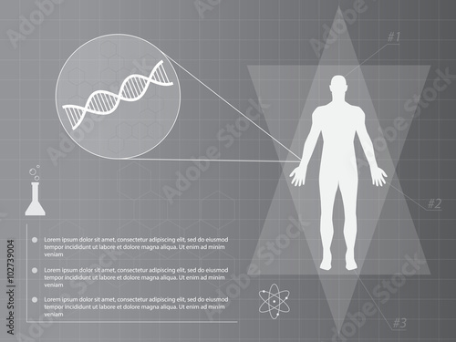 Man silhouette infographic medicine background