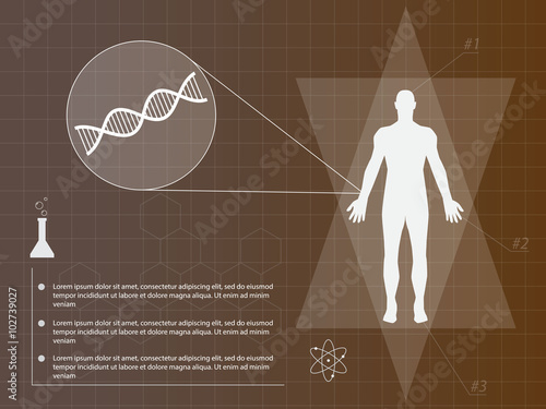 Man silhouette infographic medicine background