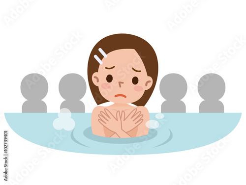 入浴中に視線を感じる女性