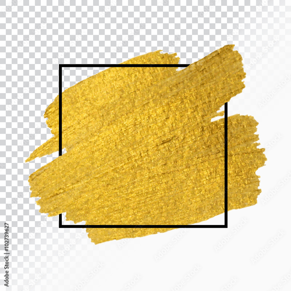 Vector gold paint stroke with border frame Stock Vector Adobe Stock