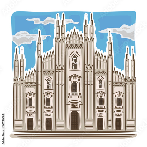 Vector illustration on the theme of Milan cathedral
