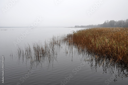 beautiful gradient river  water  lake Yugla  Riga  Latvia