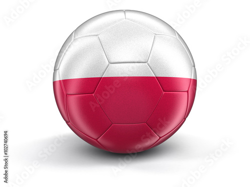 Soccer football with Polish flag. Image with clipping path