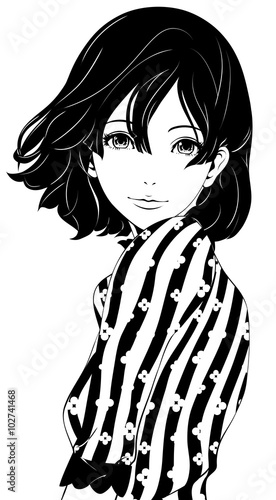 黒髪の女性 / ファッション / 微笑み