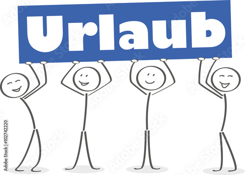 Strichmännchen freuen sich über Urlaub und Erholung