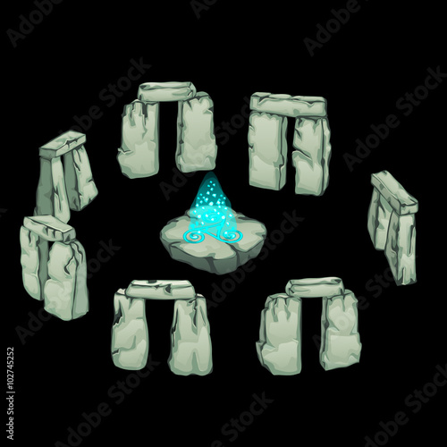 Stonehenge with blue magical portal 