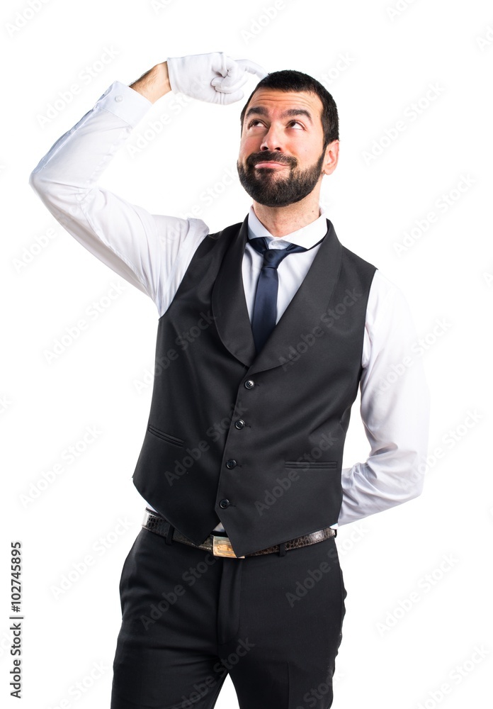 Luxury waiter having doubts Luxury waiter having doubts