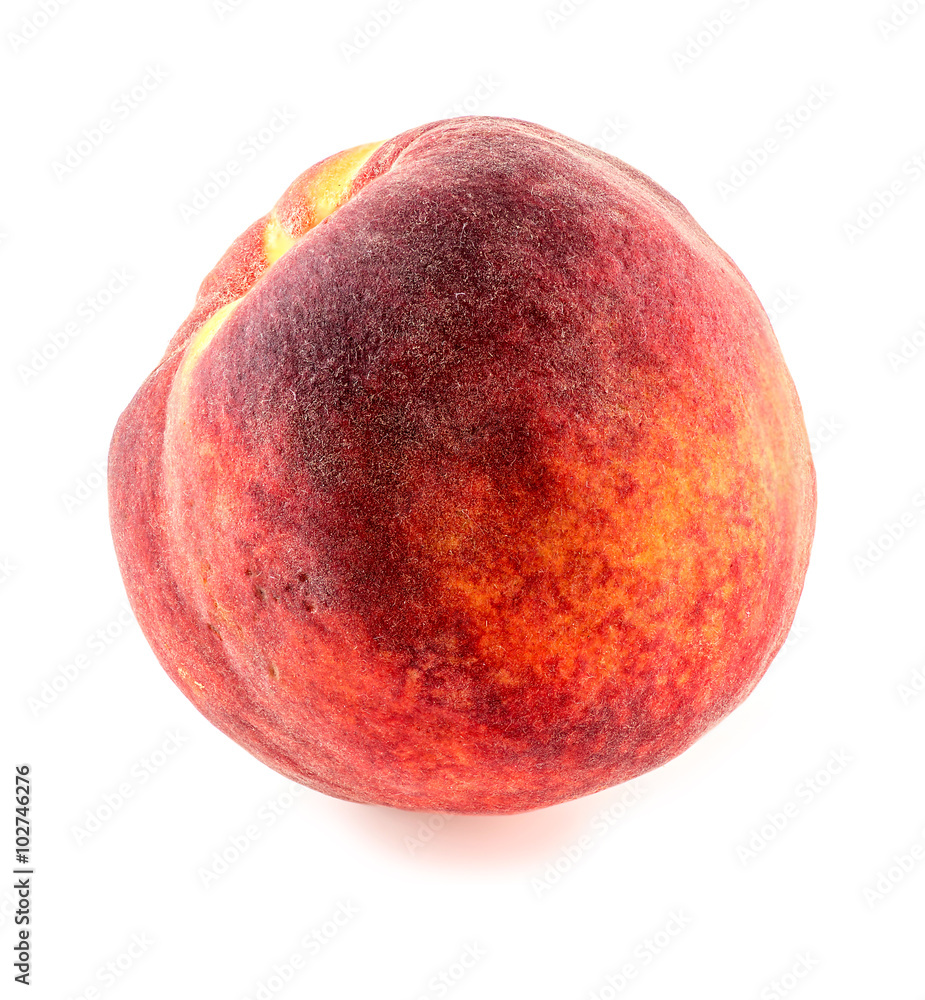 Sweet and tasty peach isolated on white Sweet and tasty peach isolated on white