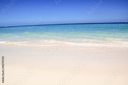 Wave of the sea on the sand beach