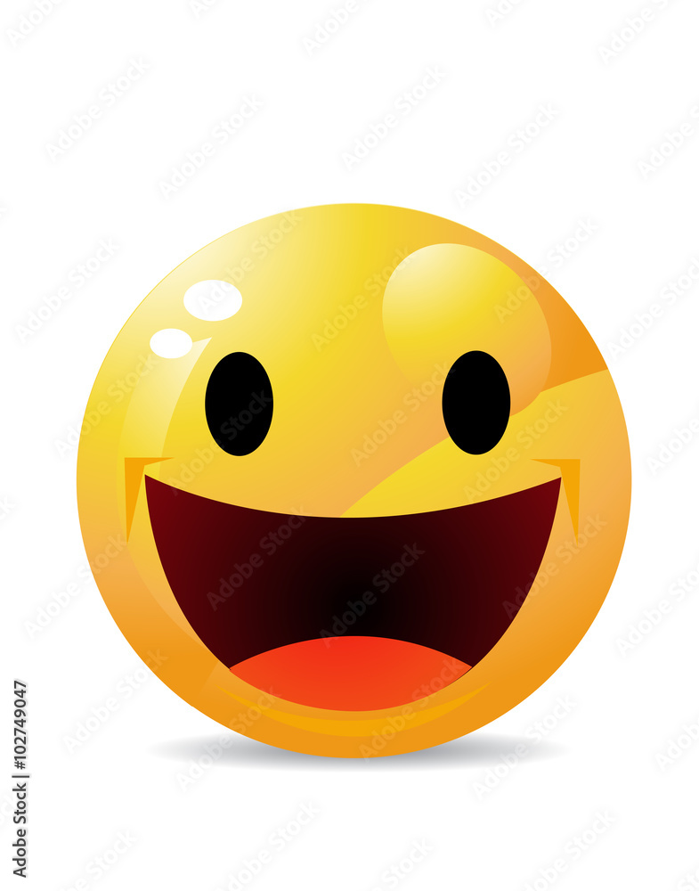 Fototapeta premium Modern yellow laughing happy smile