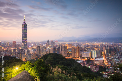 Taipei, Taiwan city skyline at twilight © nicholashan