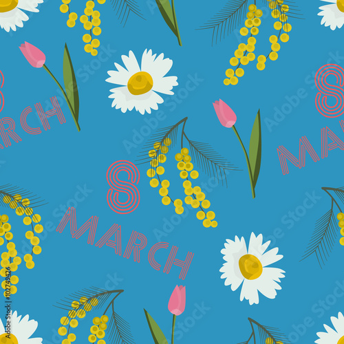 Seamless Background with elements for holiday International Woma