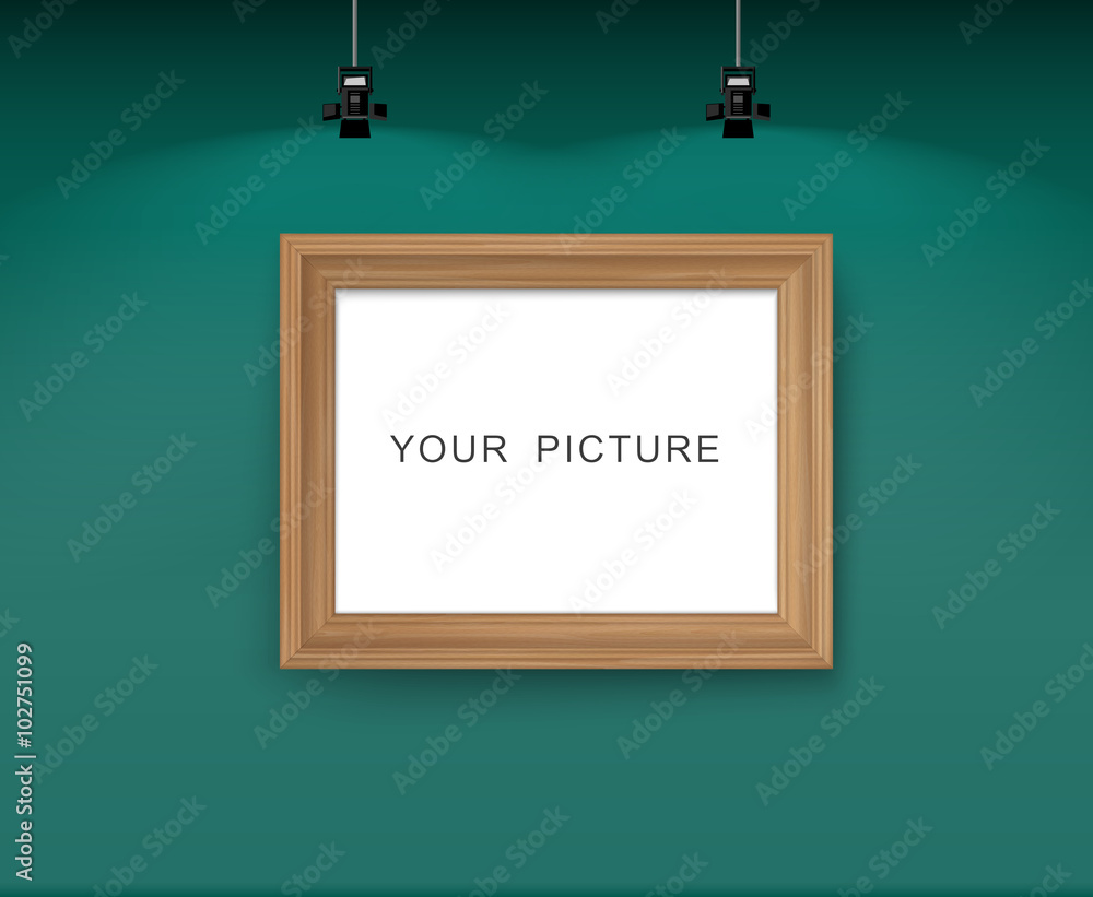 Wall with picture frame. Wall with picture frame.