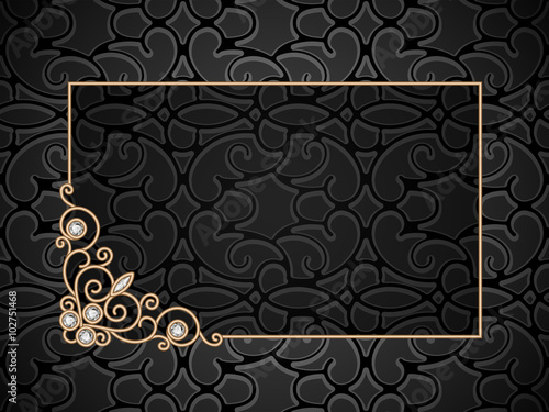 Vintage gold frame with swirly corner ornament