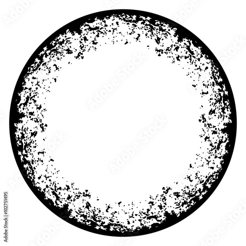 Round frame with grunge texture on white