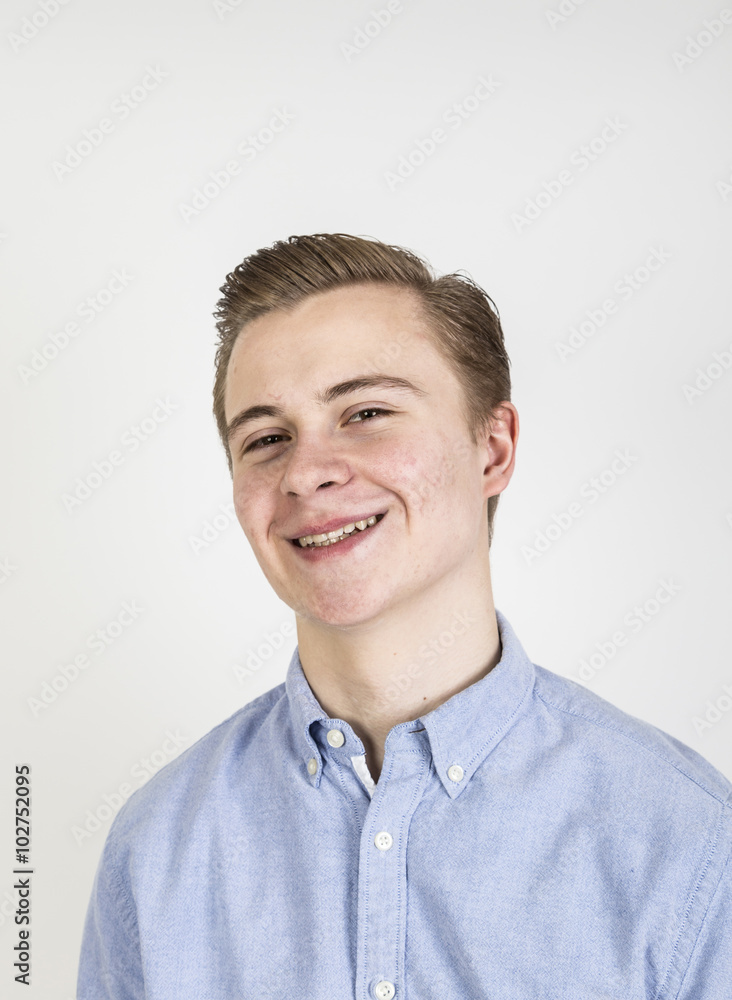 portrait of cute smiling teenage boy portrait of cute smiling teenage boy