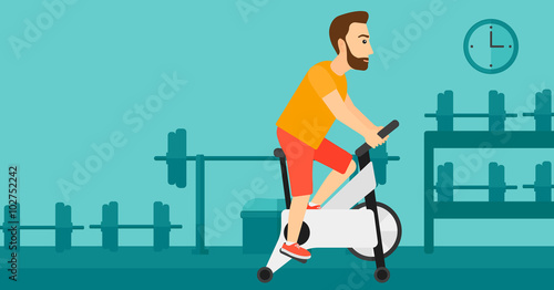 Man doing cycling exercise.