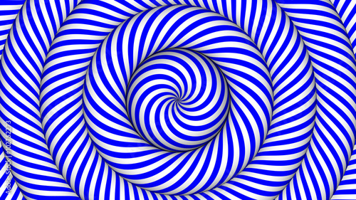 hypnotic background with blue and white concentric circles in motion