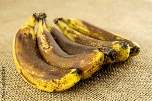 Overly ripe bananas with browning skin