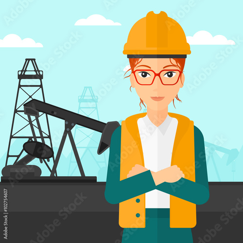 Cnfident oil worker.