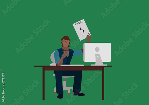 Man holding document with $