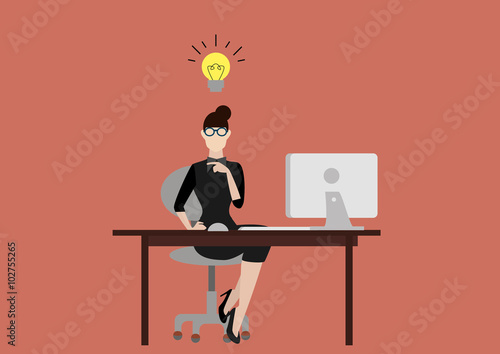Business woman having an idea