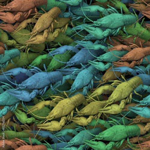 background with crayfish. S...