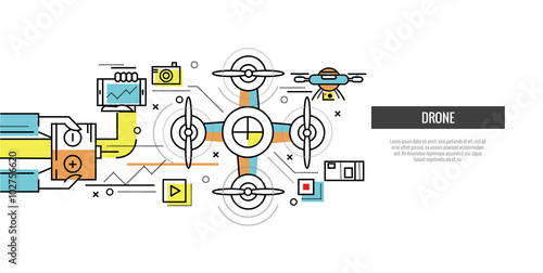 drone banners. media, shipping, surveillance, control. website banner