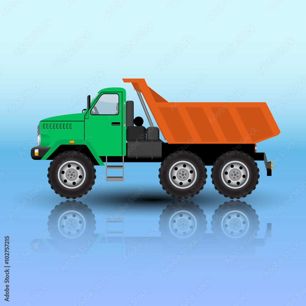 tipper truck isolated. Vector illustration.