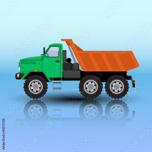 tipper truck isolated. Vector illustration.