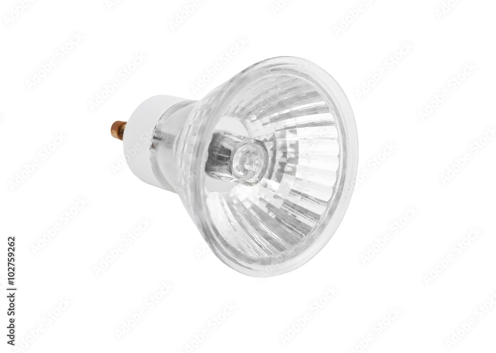 One halogen lamp, isolated on white background One halogen lamp, isolated on white background
