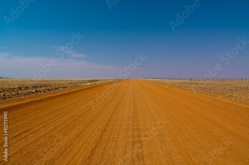 red sand gravel road