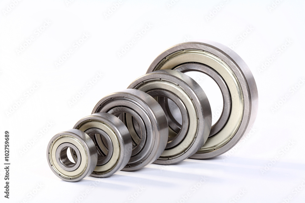 Industrial bearings on a white background