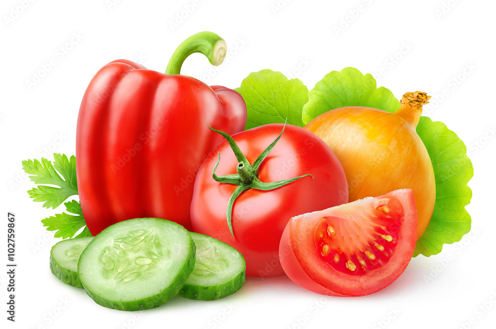 Isolated fresh vegetables Isolated fresh vegetables