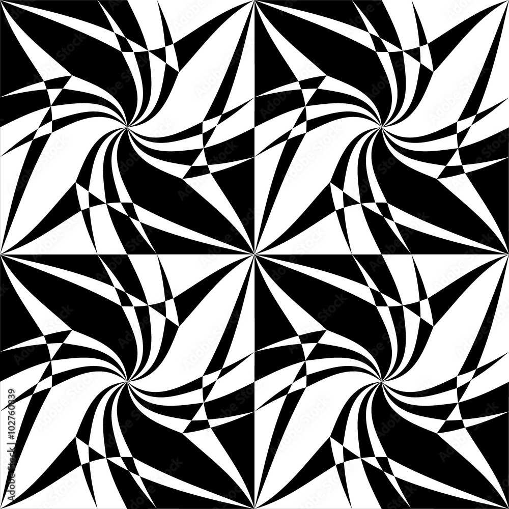 Vector modern seamless geometry pattern trippy, black and white ...