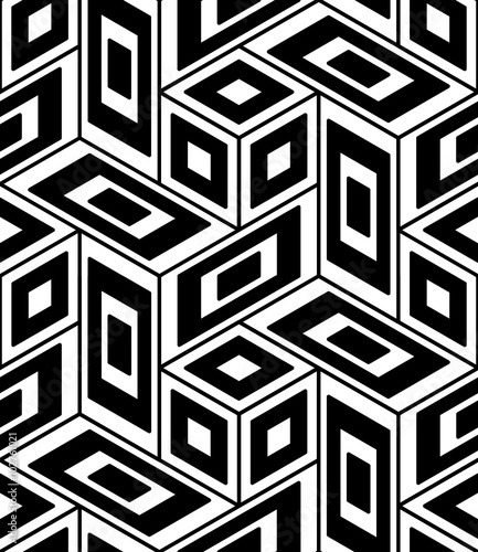 Vector modern seamless geometry pattern trippy, black and white abstract geometric background, pillow print, monochrome retro texture, hipster fashion design