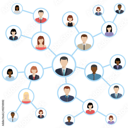 Social media and network connection concept.