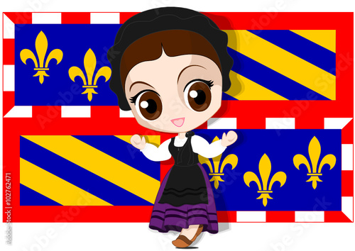 Bourguignonne en costume morvandiau