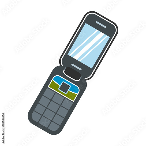 Clamshell handphone flat icon