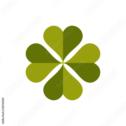 Four-leaf clover flat icon