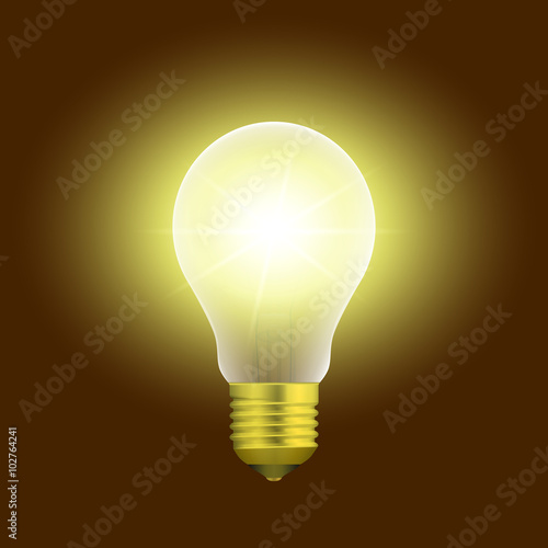 realistic light bulb. Vecto...