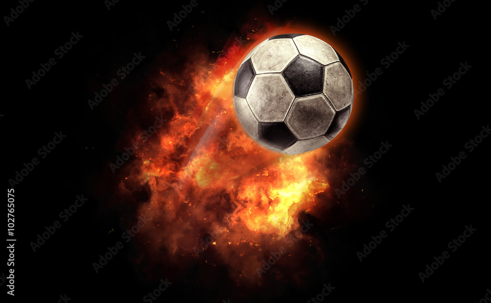 Fototapeta premium Old soccer ball isolated