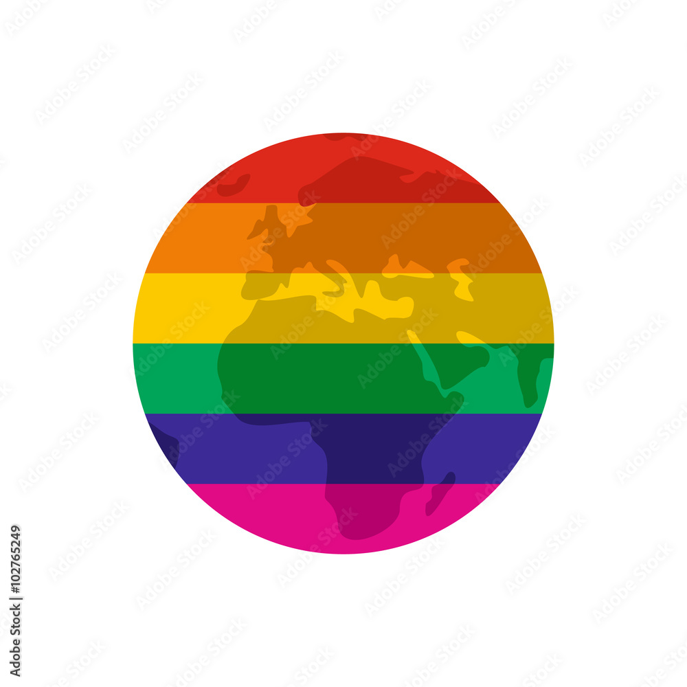Obraz premium Globe Rainbow flat icon