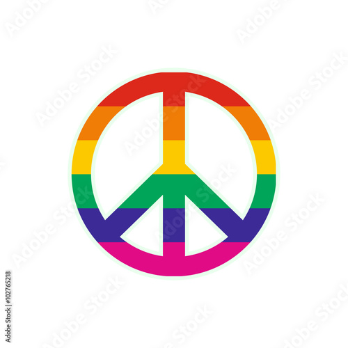 Peace symbol rainbow flat icon