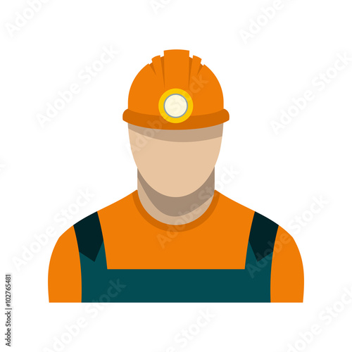 Coal miner flat icon 
