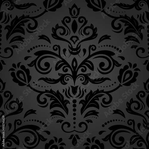 Oriental vector classic dark ornament. Seamless abstract background