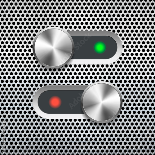 metal slider set. Vector illustration.