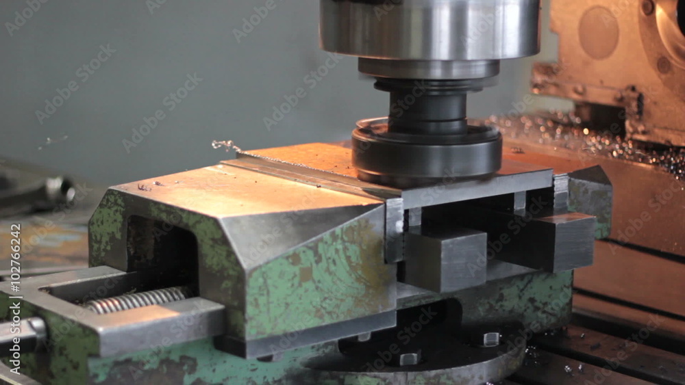 Close-up Drill is working to steel part, polishes Close-up Drill is working to steel part, polishes